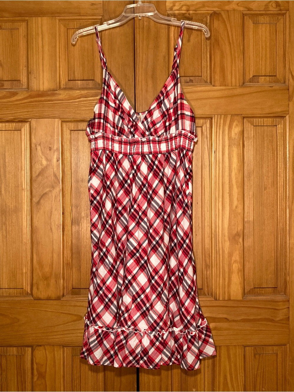 EUC Faded Glory Vintage 90s Strap Dress Midi Red White Black Size 16